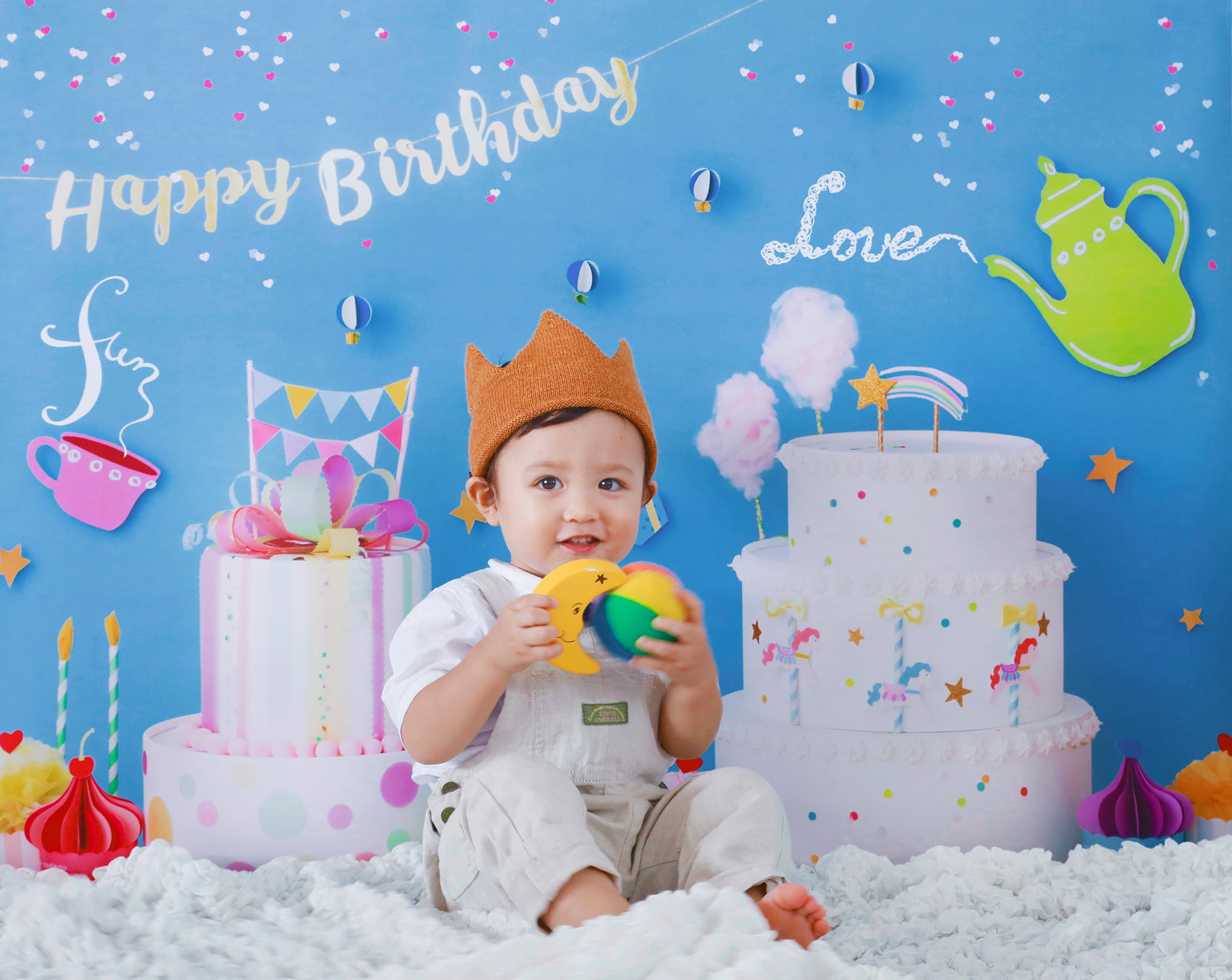 １歳〜3歳までの誕生日のセルフ撮影に人気！